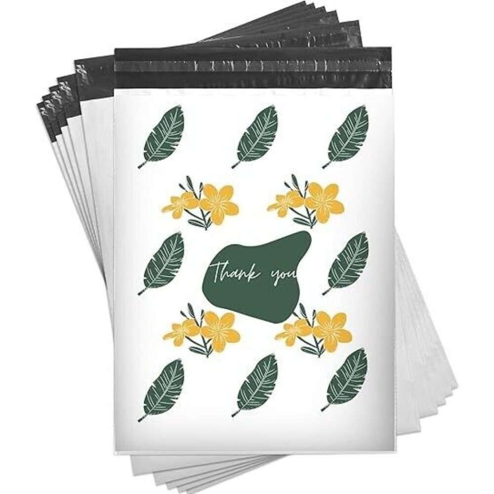 Poli Mailers 10X13  Pack  of  100  Polyethylene  Bags Leaves Pattern New